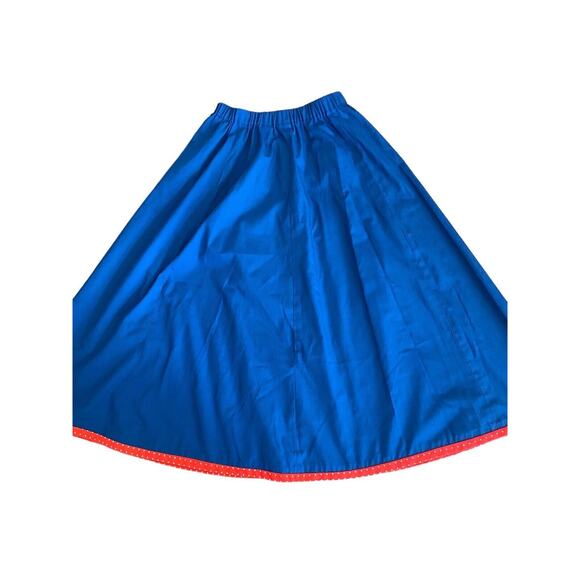 Texas Theme Skirt Blue Red Gingham Vintage 70s XS Retro Kitschy Cottagecore Midi - Picture 2 of 5